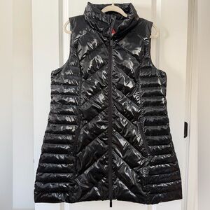 ANORAK - NWT Shiny Black Chevron Quilted Vest - XL